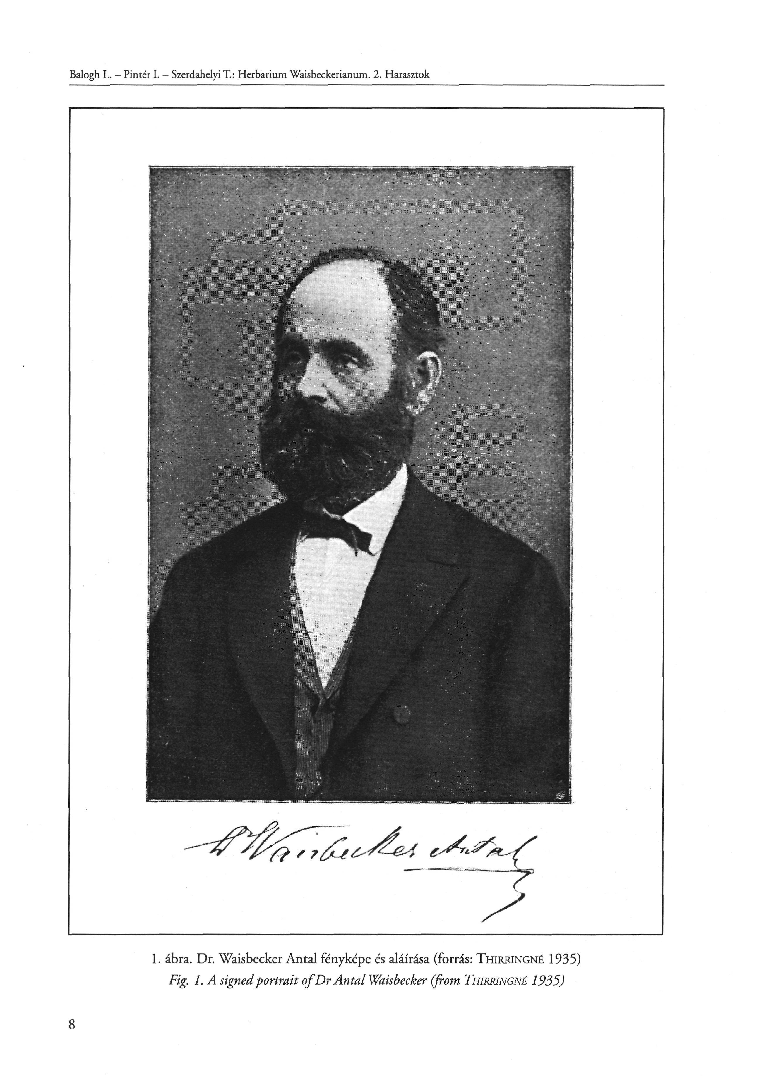 Balogh L. - Pintér I. - Szerdahelyi T.: Herbarium Waisbeckerianum. 2. Harasztok 1. ábra. Dr.