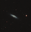 Az NGC 5907 jelzés spirálgalaxis az élér l látszik, így a spirálkarok helyett a galaxis f síkjában koncentrálódó sötét porfelh k uralják a képet (OTÁRTICS ANDRÁS FELVÉTELE) Az 1974-ben átadott távcső