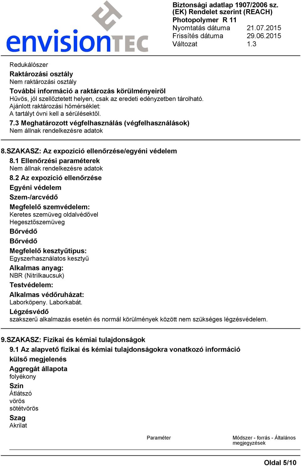 1 Ellenőrzési paraméterek 8.