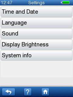 9 AccuScreen beállítások 9 AccuScreen beállítások Az AccuScreen a AccuScreen Settings(Beállítások) menü és a AccuLink segítségével konfigurálható.