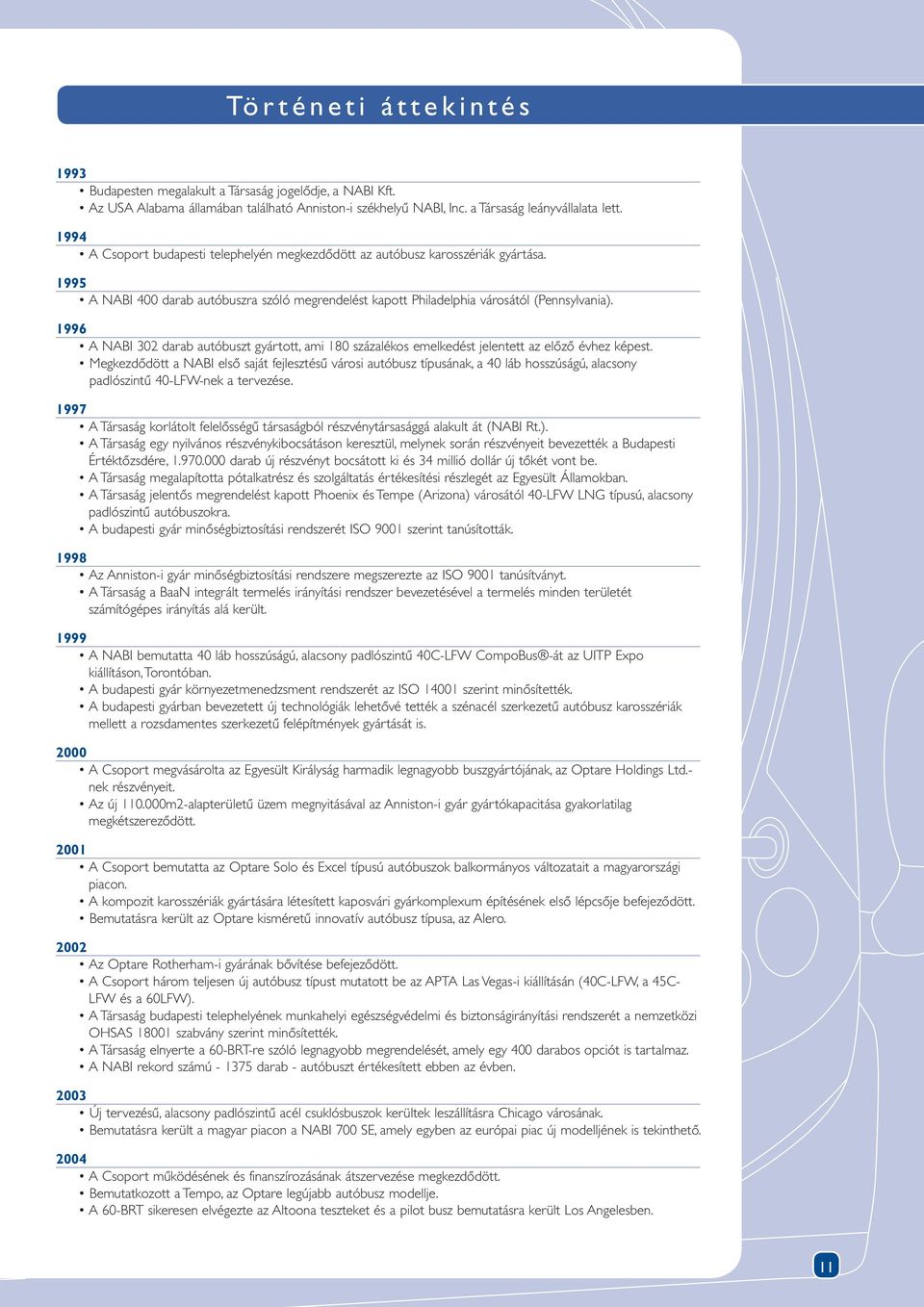 1996 A NABI 302 darab autóbuszt gyártott, ami 180 százalékos emelkedést jelentett az elôzô évhez képest.
