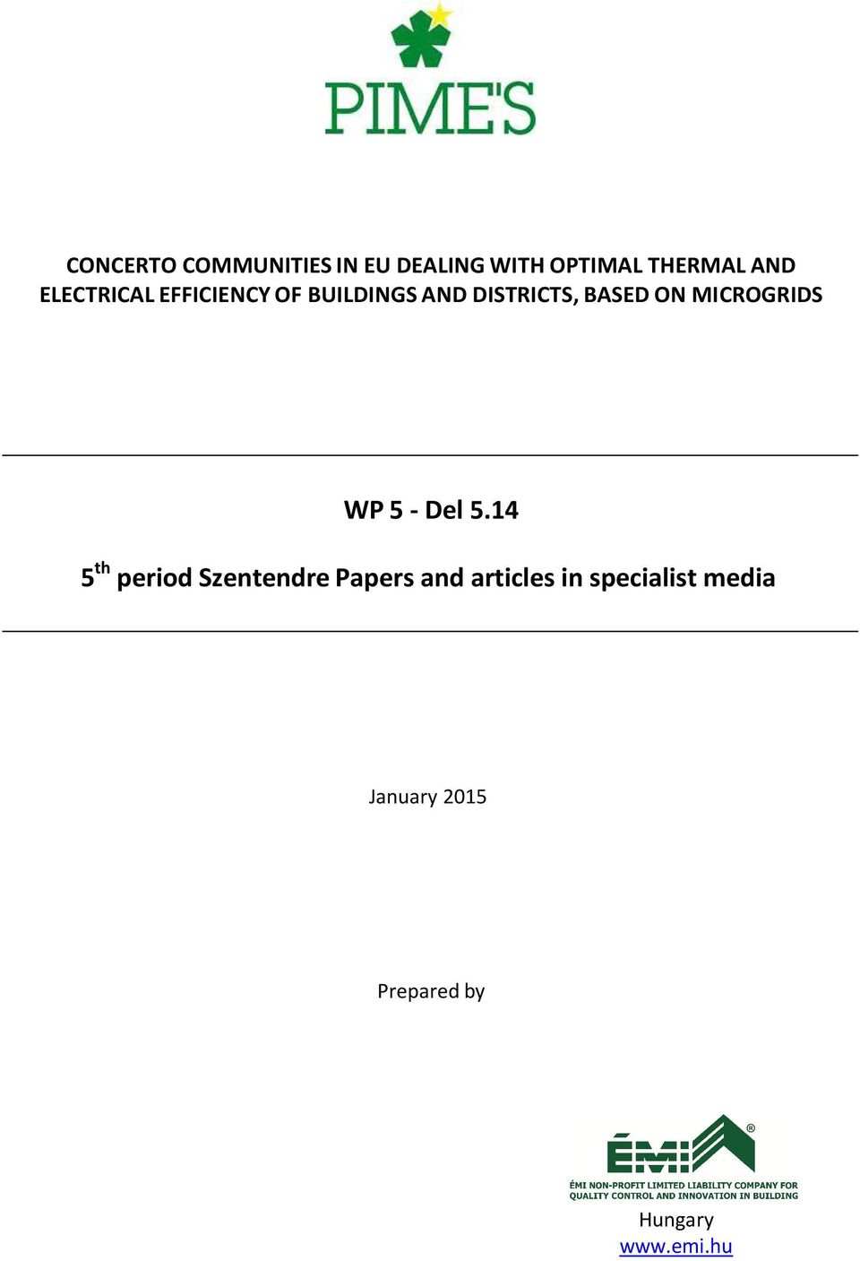 MICROGRIDS WP 5 Del 5.