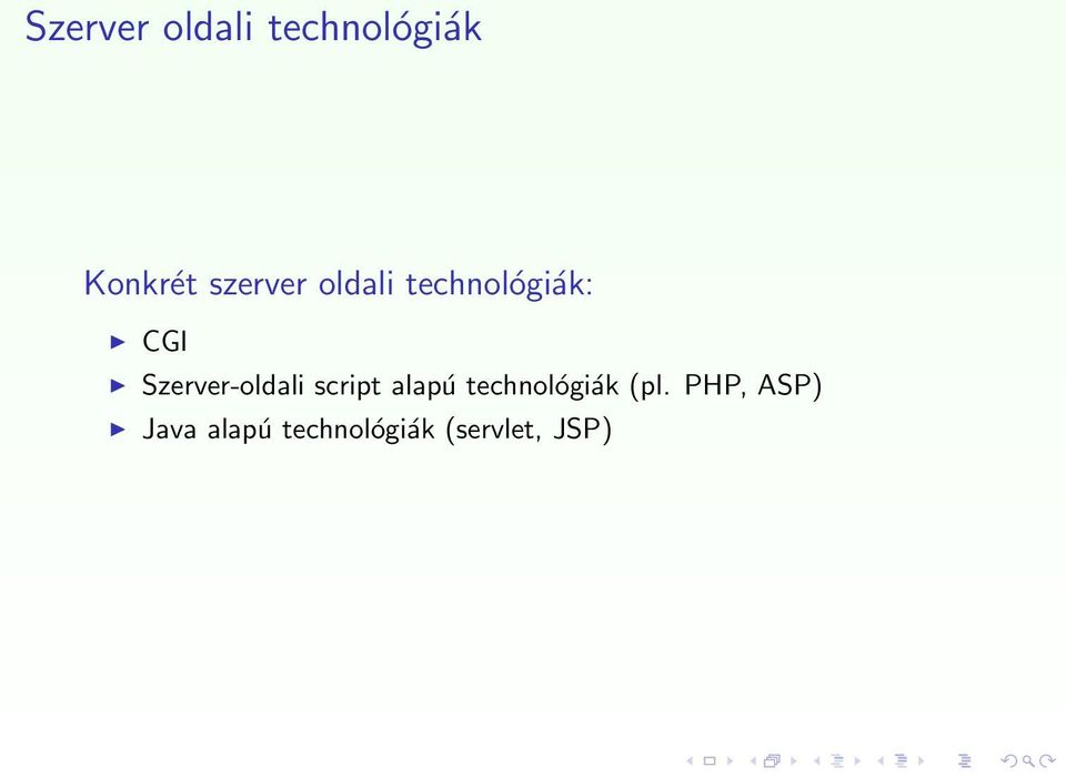 Szerver-oldali script alapú technológiák