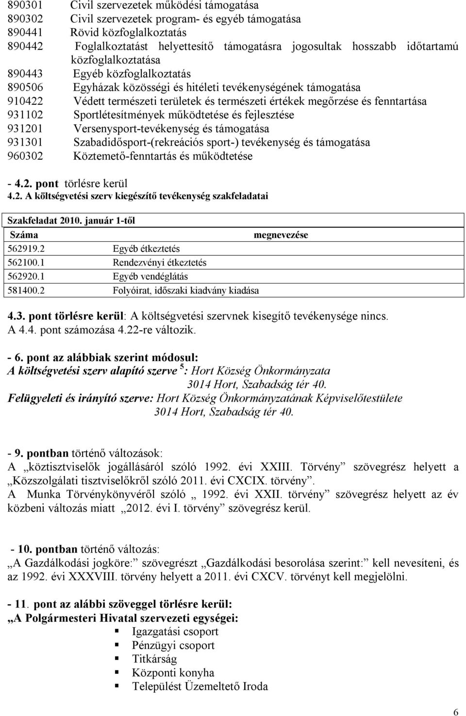 fenntartása 931102 Sportlétesítmények működtetése és fejlesztése 931201 Versenysport-tevékenység és támogatása 931301 Szabadidősport-(rekreációs sport-) tevékenység és támogatása 960302