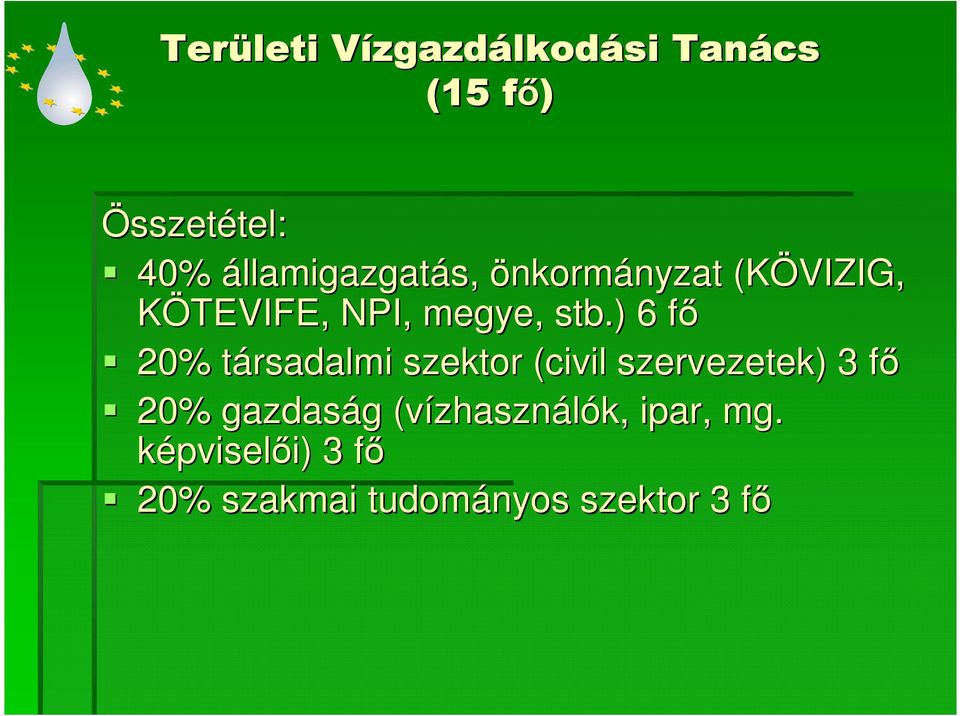 ) 6 fıf 20% társadalmi t szektor (civil szervezetek) 3 fıf 20% gazdaság g