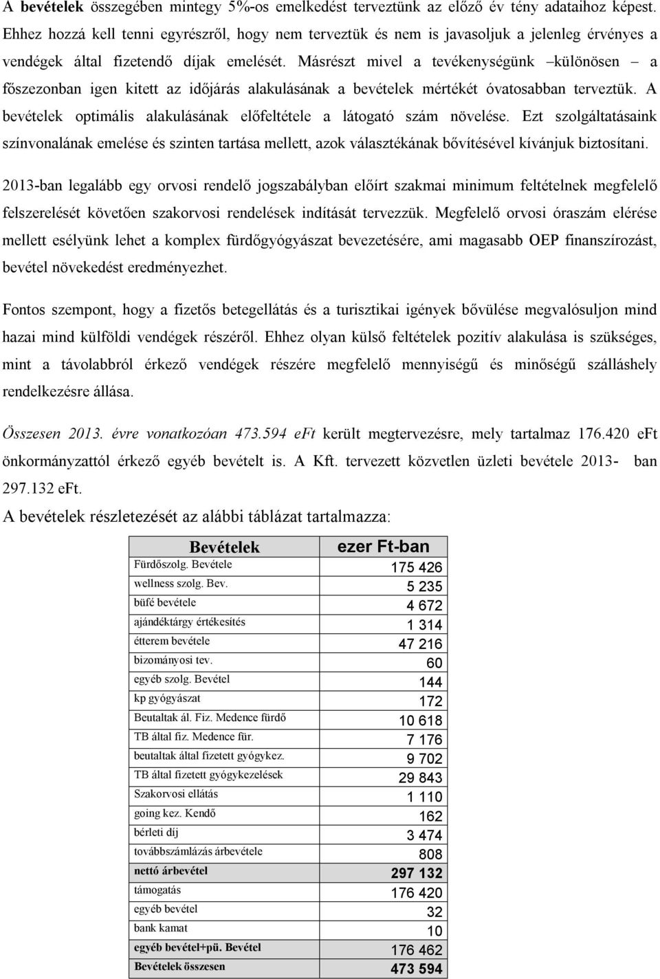 Másrészt mivel a tevékenységünk különösen a főszezonban igen kitett az időjárás alakulásának a bevételek mértékét óvatosabban terveztük.