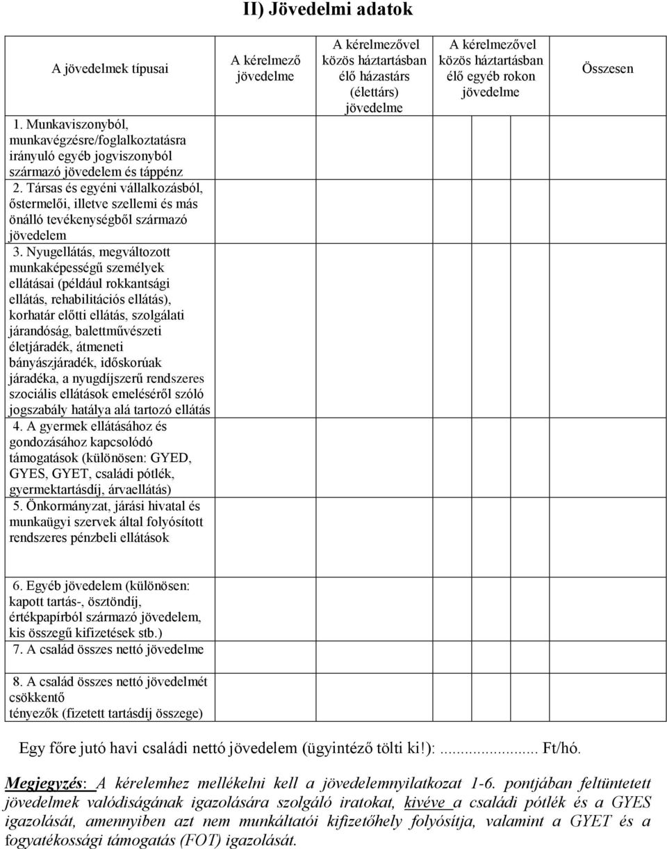 Nyugellátás, megváltozott munkaképességű személyek ellátásai (például rokkantsági ellátás, rehabilitációs ellátás), korhatár előtti ellátás, szolgálati járandóság, balettművészeti életjáradék,