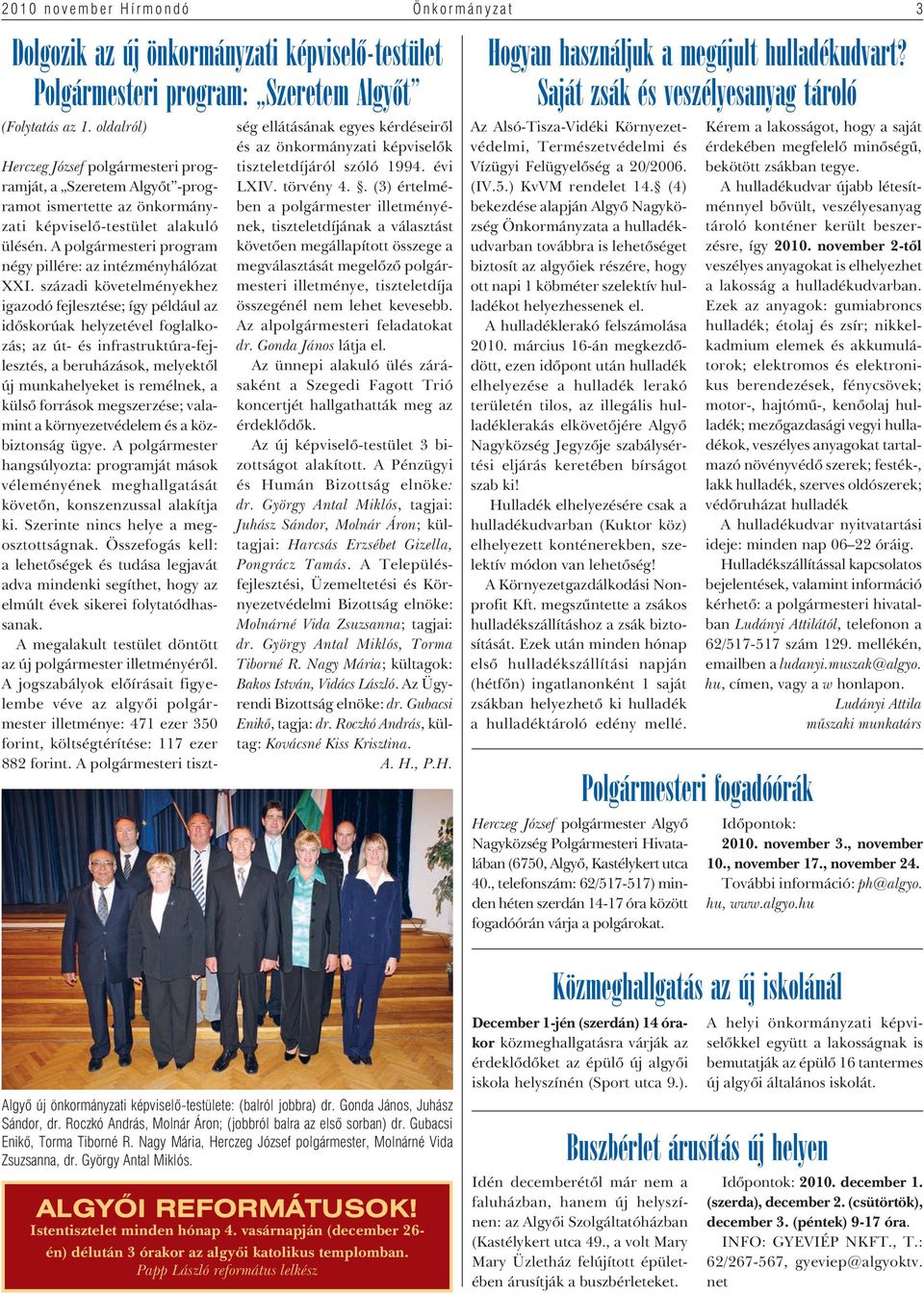 A polgármesteri program négy pillére: az intézményhálózat XXI.
