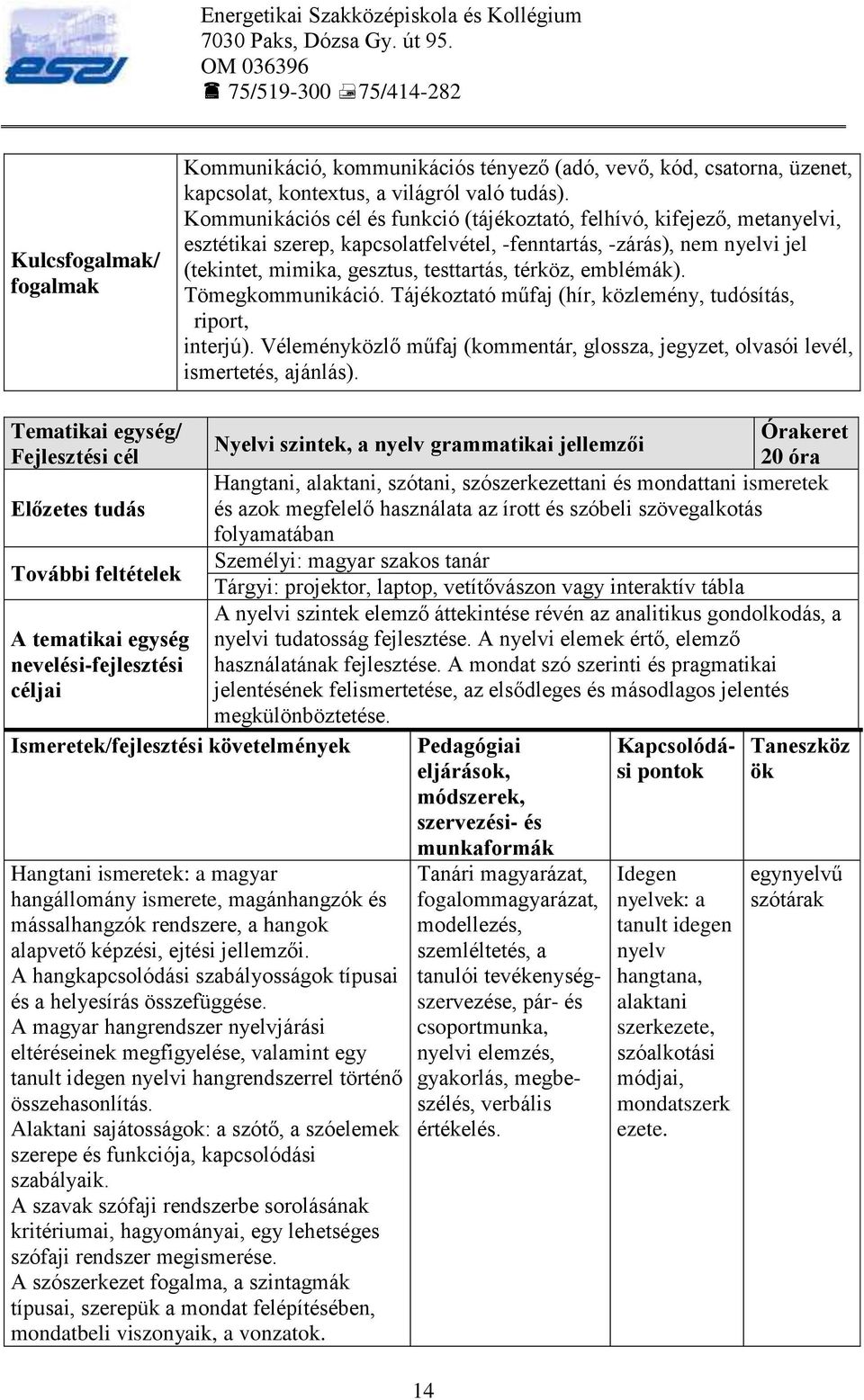 emblémák). Tömegkommunikáció. Tájékoztató műfaj (hír, közlemény, tudósítás, riport, interjú). Véleményközlő műfaj (kommentár, glossza, jegyzet, olvasói levél, ismertetés, ajánlás).