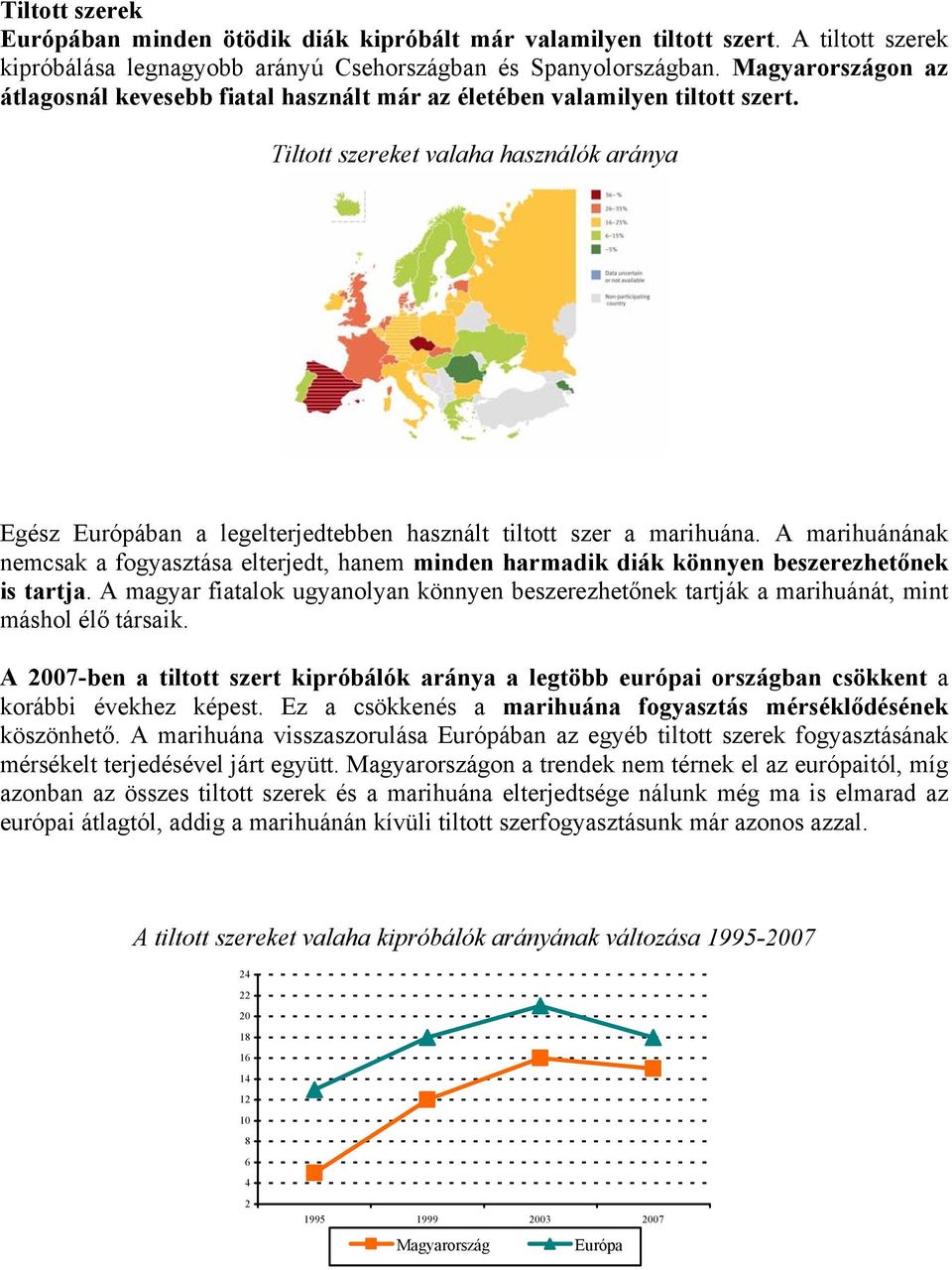 A marihuánának nemcsak a fogyasztása elterjedt, hanem minden harmadik diák könnyen beszerezhetőnek is tartja.