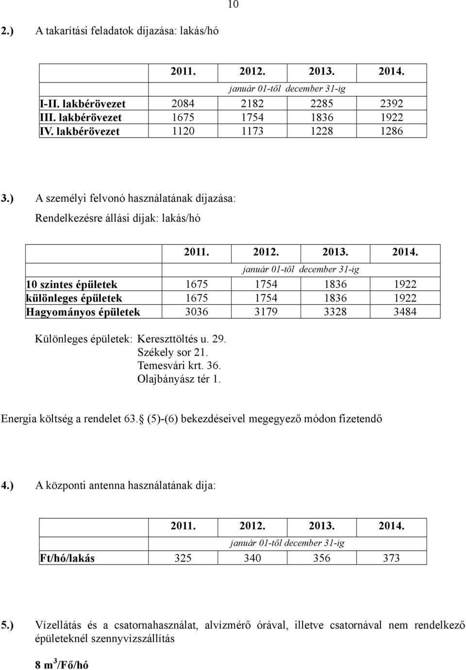 10 szintes épületek 1675 1754 1836 1922 különleges épületek 1675 1754 1836 1922 Hagyományos épületek 3036 3179 3328 3484 Különleges épületek: Kereszttöltés u. 29. Székely sor 21. Temesvári krt. 36.