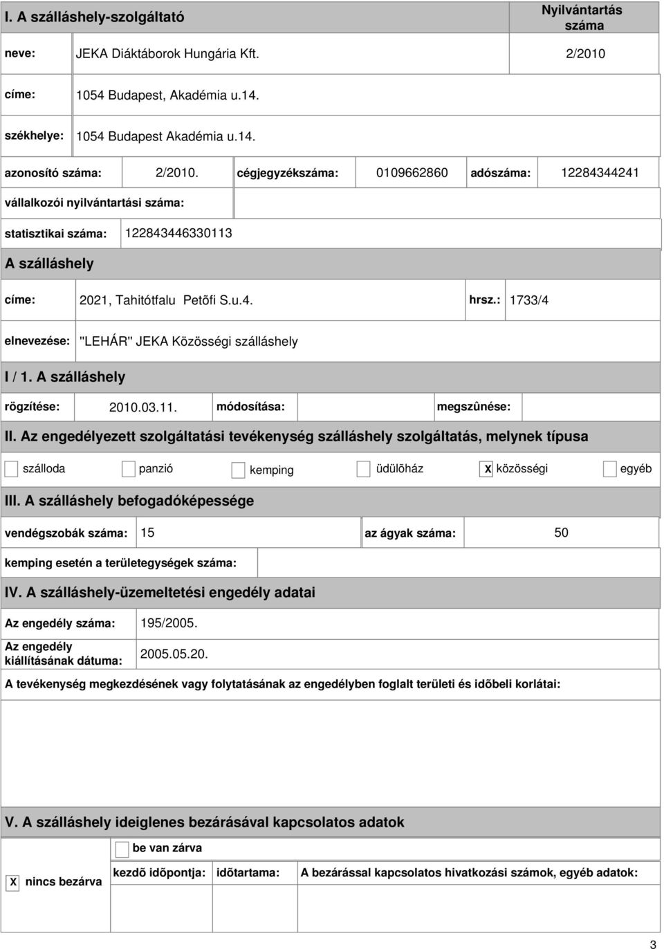 cégjegyzék: 0109662860 adó: 12284344241 statisztikai : 122843446330113 2021, Tahitótfalu Petõfi S.u.4. hrsz.