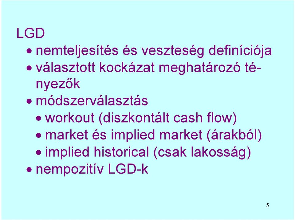 (diszkontált cash flow) market és implied market