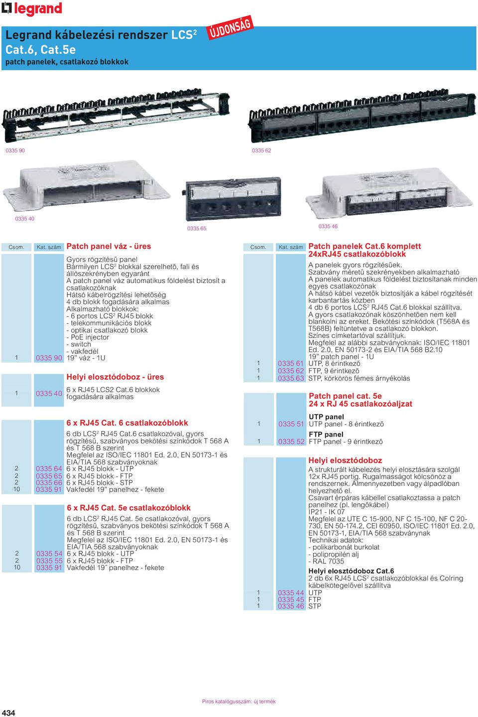 kábelrögzítési lehet ség 4 db blokk fogadására alkalmas Alkalmazható blokkok: - 6 portos LCS 2 RJ45 blokk - telekommunikációs blokk - optikai csatlakozó blokk - PoE injector - switch - vakfedél 1