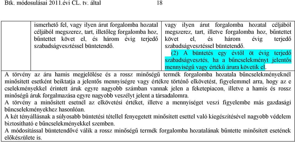 megszerez, tart, illetve forgalomba hoz, bűntettet követ el, és három évig terjedő (2) A büntetés egy évtől öt évig terjedő szabadságvesztés, ha a bűncselekményt jelentős mennyiségű vagy értékű árura