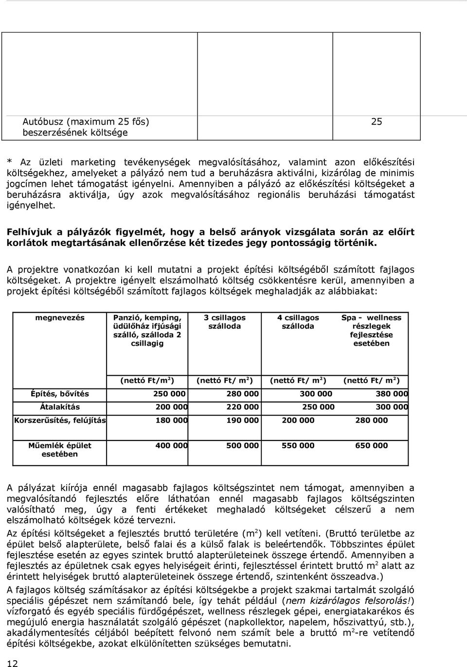Amennyiben a pályázó az előkészítési költségeket a beruházásra aktiválja, úgy azok megvalósításához regionális beruházási támogatást igényelhet.