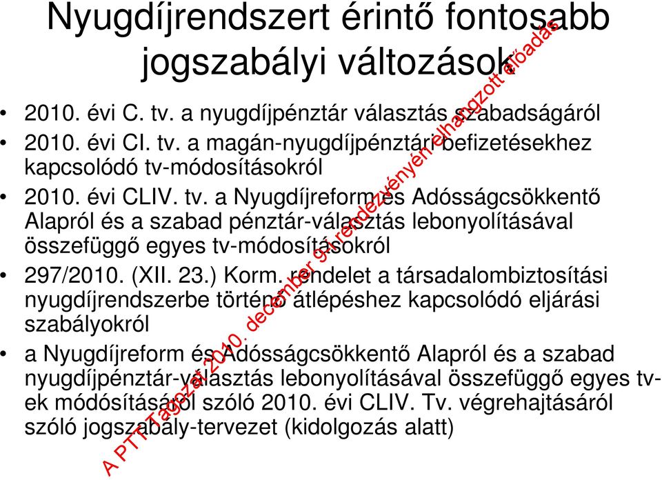 rendelet a társadalombiztosítási nyugdíjrendszerbe történő átlépéshez kapcsolódó eljárási szabályokról a Nyugdíjreform és Adósságcsökkentő Alapról és a szabad