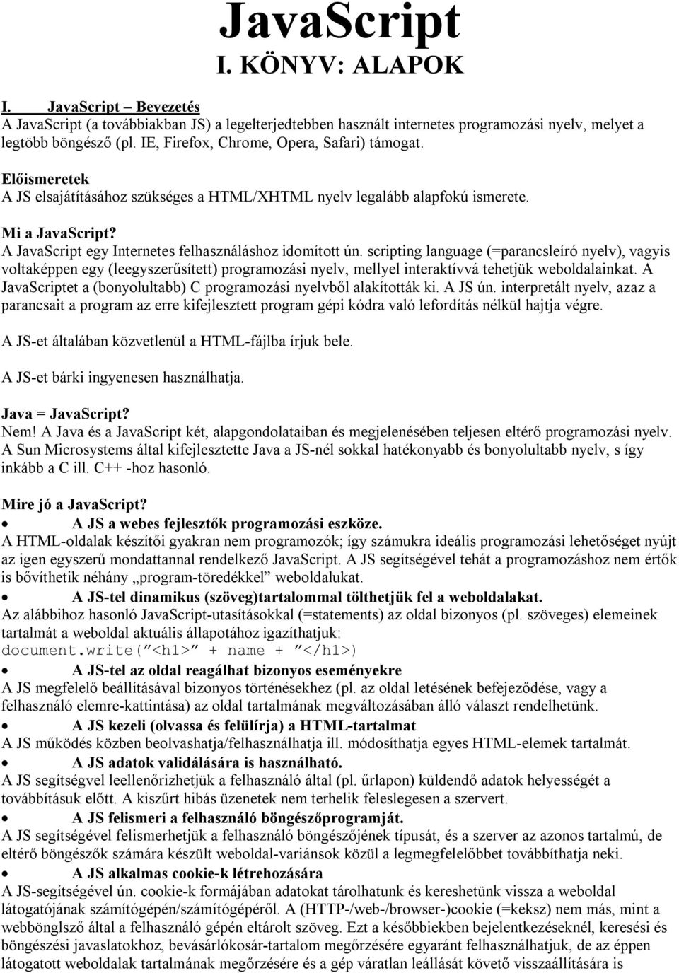 JavaScript I. KÖNYV: ALAPOK - PDF Ingyenes letöltés