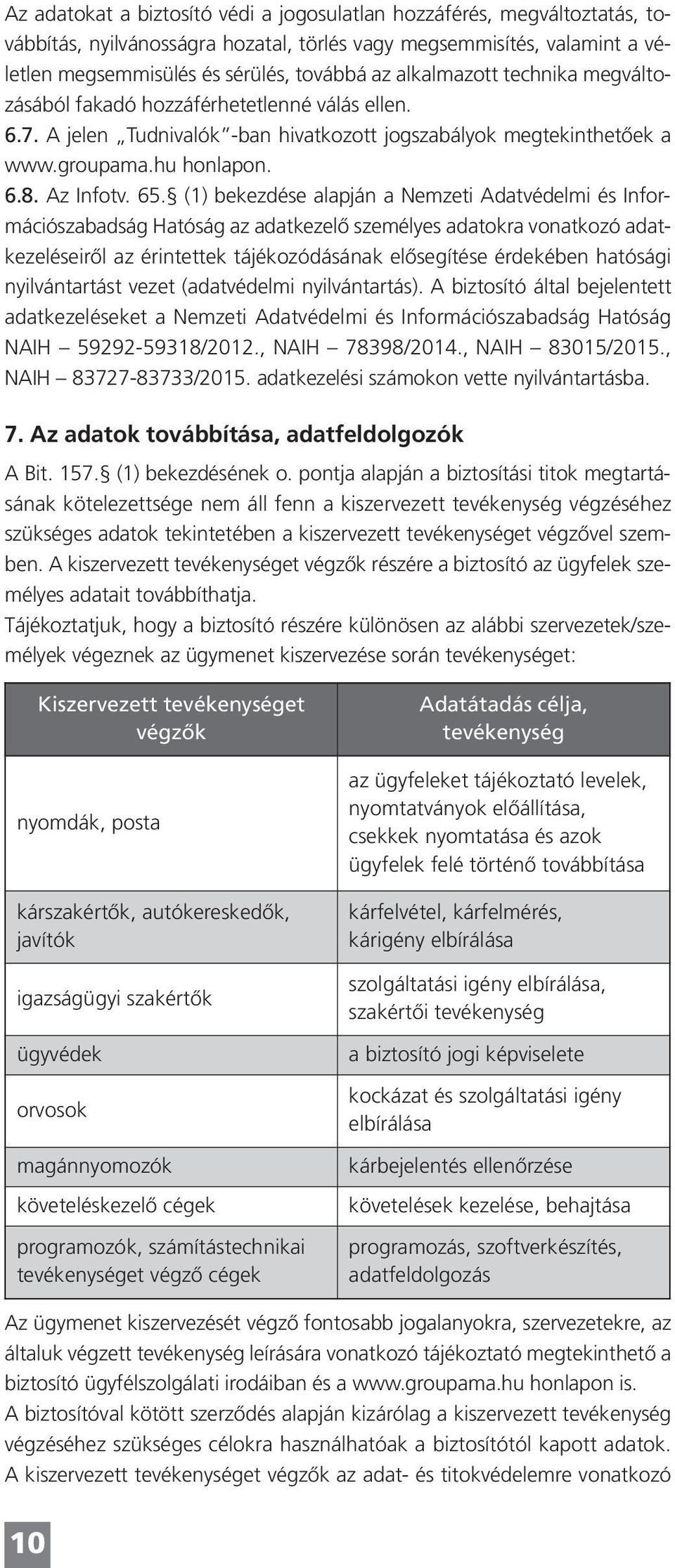 (1) bekezdése alapján a Nemzeti Adatvédelmi és Információszabadság Hatóság az adatkezelő személyes adatokra vonatkozó adatkezeléseiről az érintettek tájékozódásának elősegítése érdekében hatósági