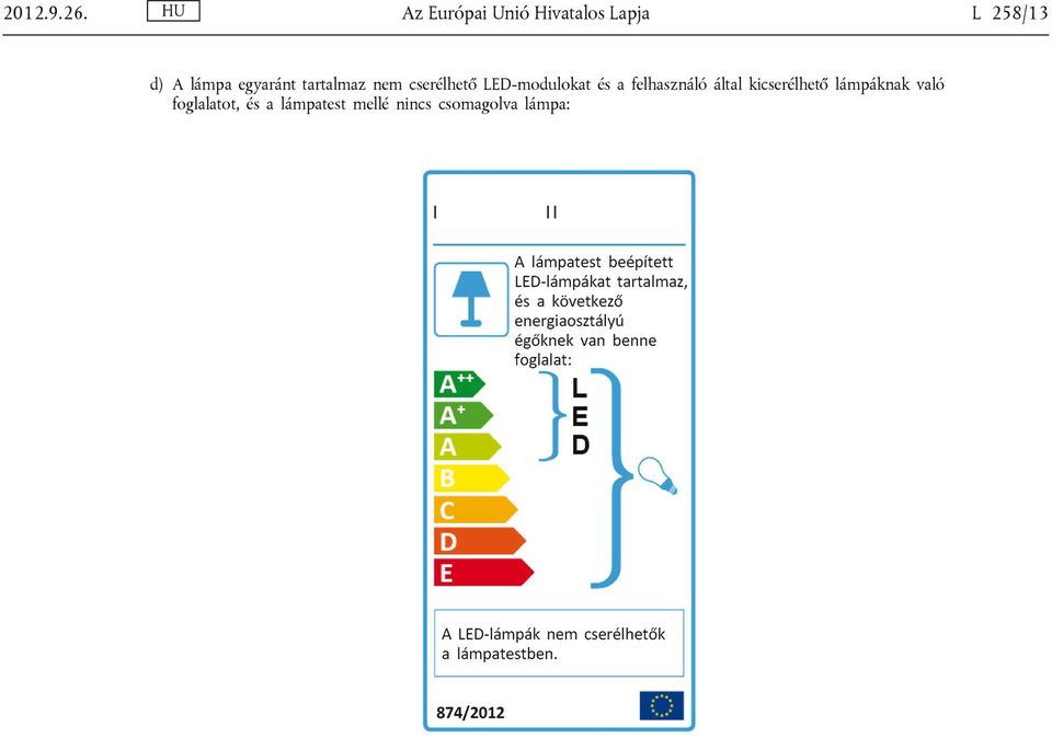 egyaránt tartalmaz nem cserélhető LED-modulokat és a