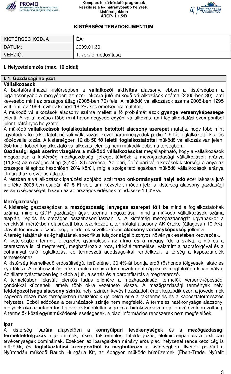 verzió módosítása I. 1.
