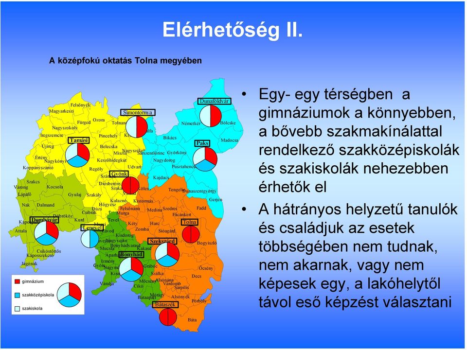 Sárszentlőrinc Györköny Értény Nagykónyi Keszőhidegkút Nagydorog Koppányszántó Regöly Udvari Pusztahencse Szárazd Gyönk Kajdacs Szakcs Diósberény Várong Kocsola Szakadát Tengelic Varsád Kölesd