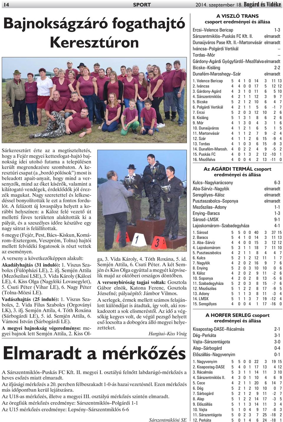 szombaton. A keresztúri csapat (a bordó pólósok ) most is beleadott apait-anyait, hogy mind a versenyzõk, mind az õket kísérõk, valamint a kilátogató vendégek, érdeklõdõk jól érezzék magukat.