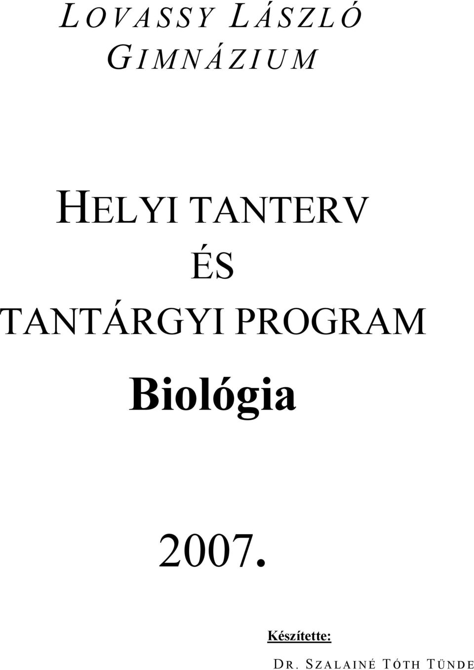 PROGRAM Biológia 2007.