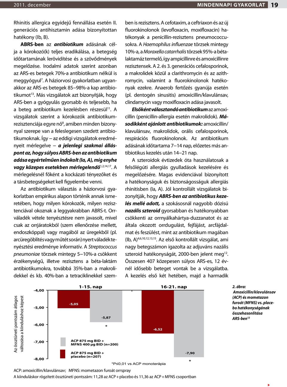 Irodalmi adatok szerint azonban az ARS-es betegek 70%-a antibiotikum nélkül is meggyógyul 7. A háziorvosi gyakorlatban ugyanakkor az ARS-es betegek 85 98%-a kap antibiotikumot 13.