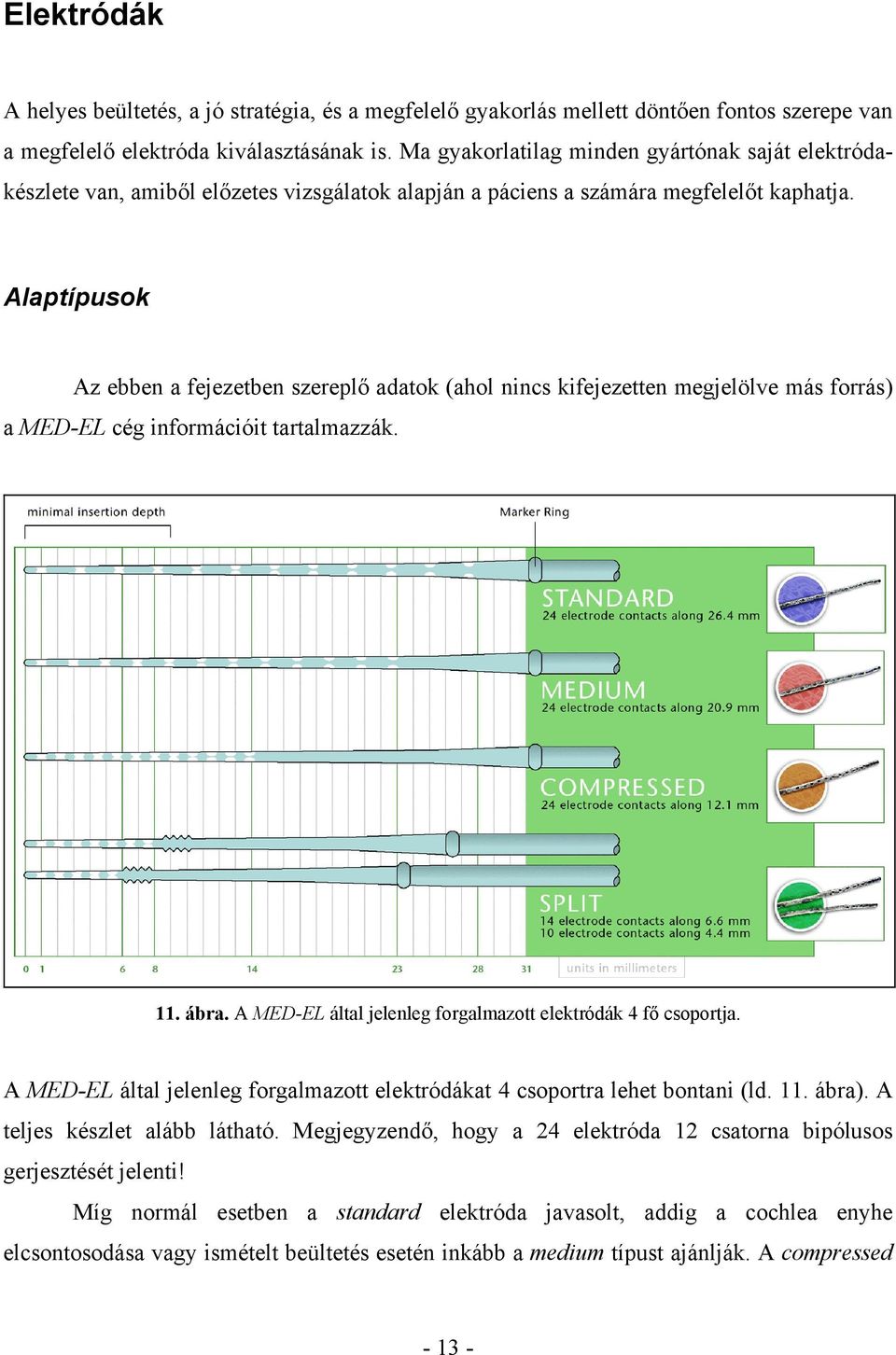 Alaptípusok Az ebben a fejezetben szereplő adatok (ahol nincs kifejezetten megjelölve más forrás) a MED-EL cég információit tartalmazzák. 11. ábra.