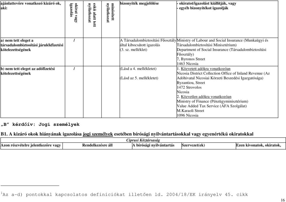 Social Insurance (Munkaügyi és által kibocsátott igazolás (3. sz.