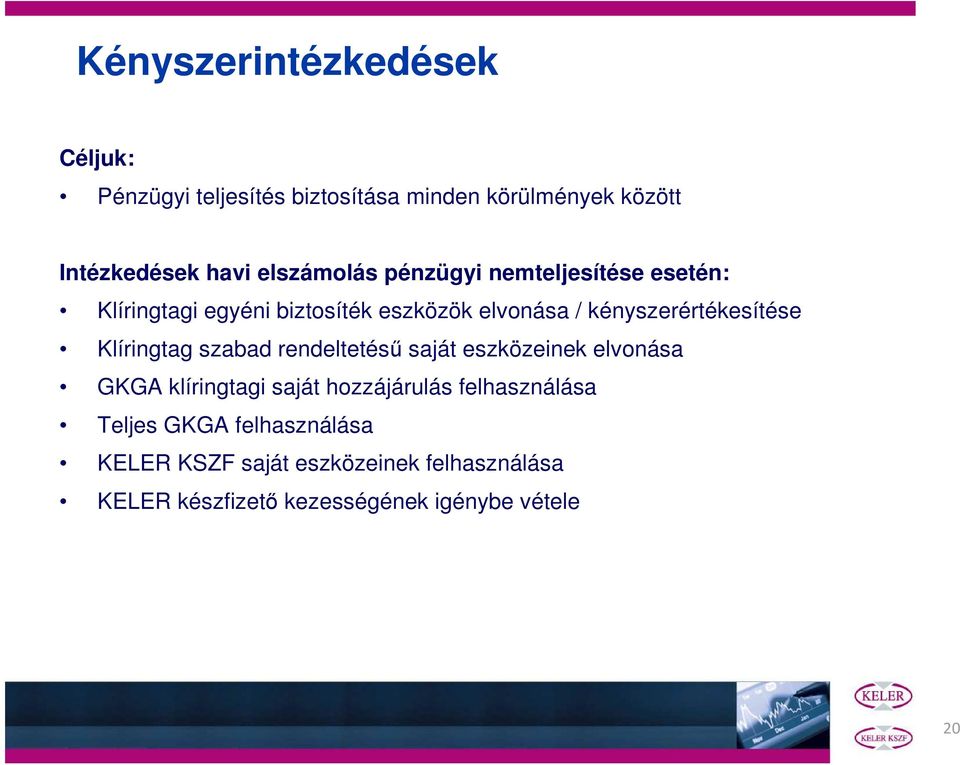 kényszerértékesítése Klíringtag szabad rendeltetésű saját eszközeinek elvonása GKGA klíringtagi saját