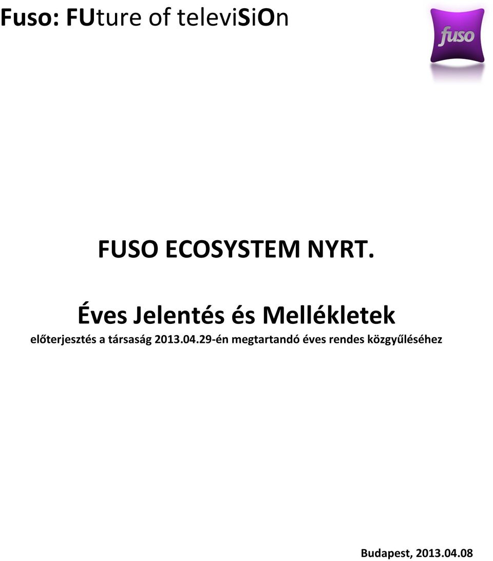 előterjesztés a társaság 2013.04.