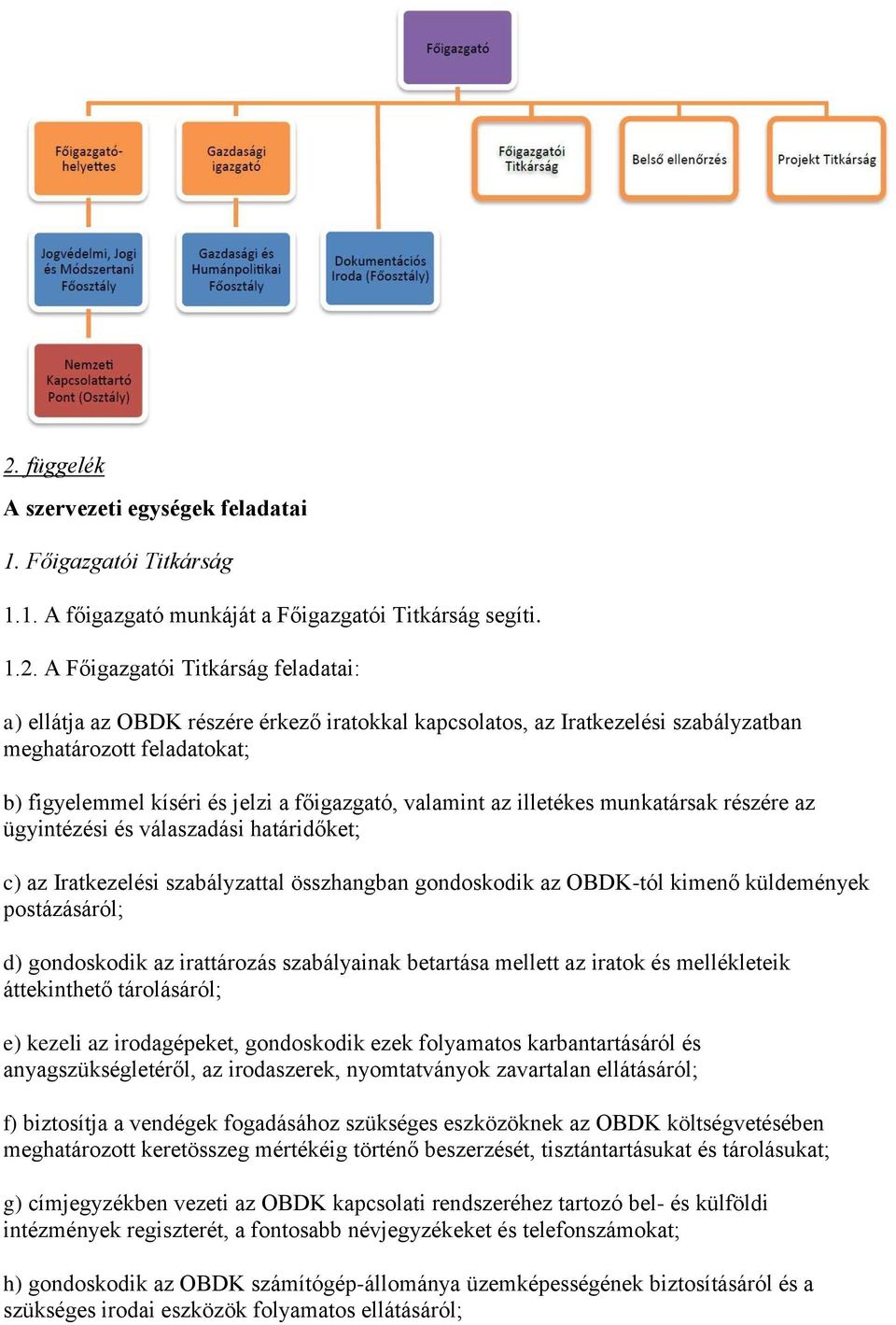 válaszadási határidőket; c) az Iratkezelési szabályzattal összhangban gondoskodik az OBDK-tól kimenő küldemények postázásáról; d) gondoskodik az irattározás szabályainak betartása mellett az iratok