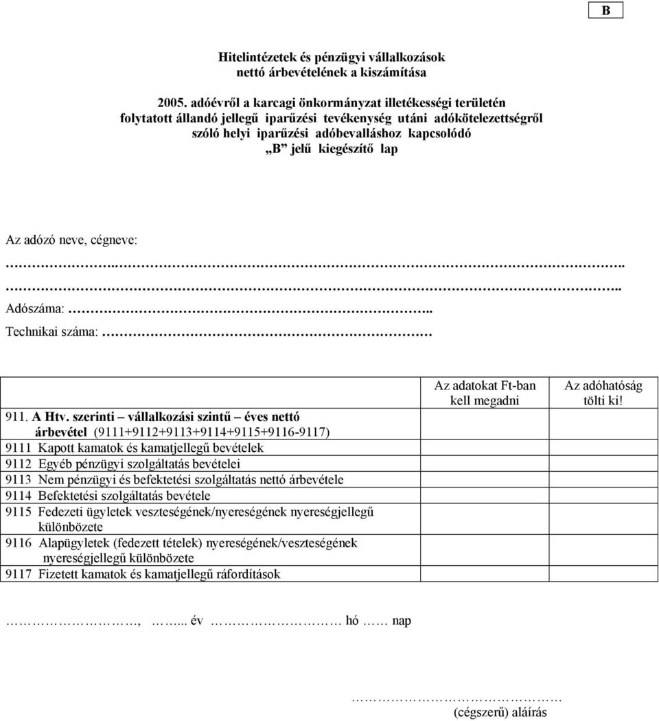 9113 Nem pénzügyi és befektetési szolgáltatás nettó árbevétele 9114 Befektetési szolgáltatás bevétele 9115 Fedezeti ügyletek veszteségének/nyereségének nyereségjellegű