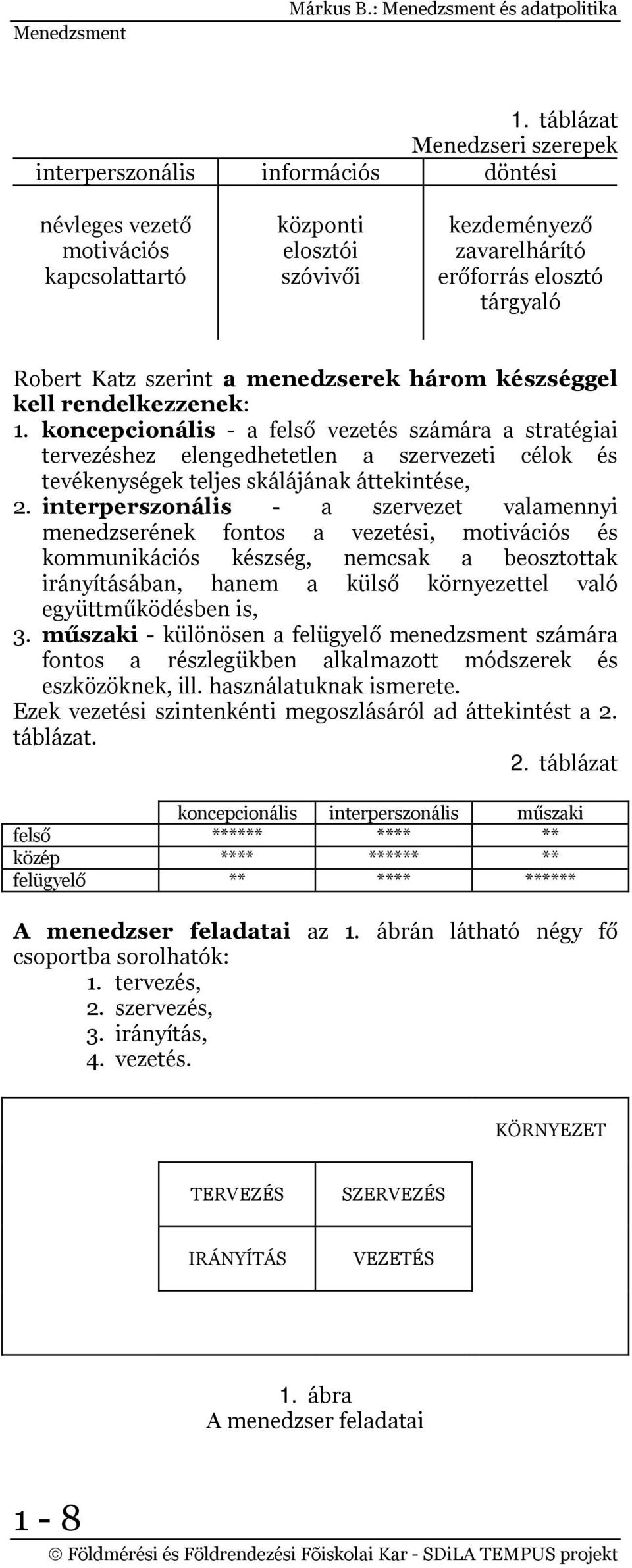 Katz szerint a menedzserek három készséggel kell rendelkezzenek: 1.