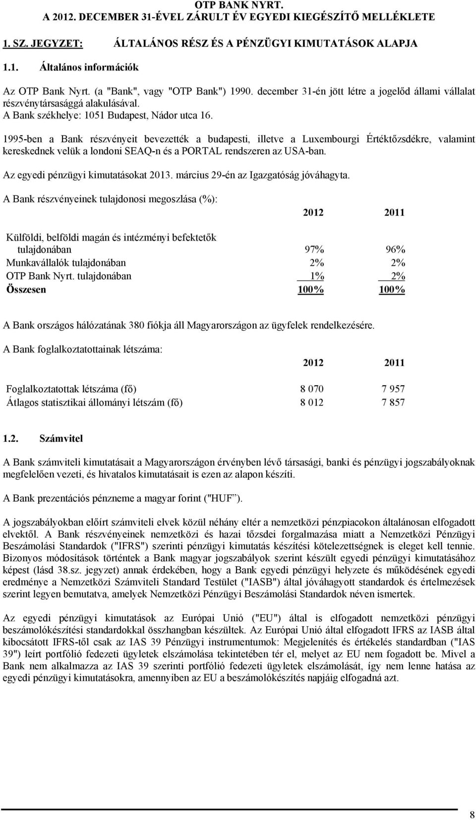 1995-ben a Bank részvényeit bevezették a budapesti, illetve a Luxembourgi Értéktőzsdékre, valamint kereskednek velük a londoni SEAQ-n és a PORTAL rendszeren az USA-ban.