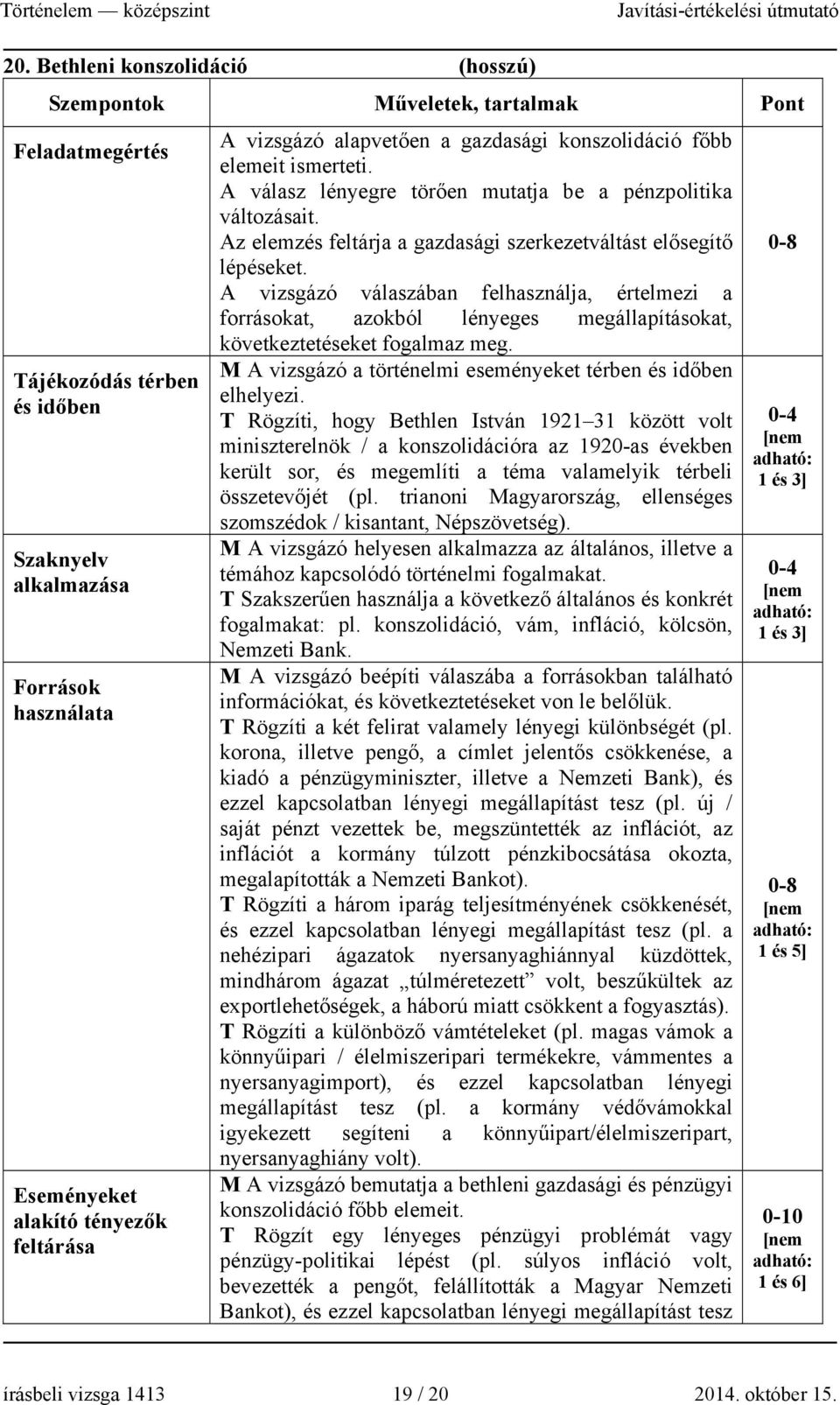 Az elemzés feltárja a gazdasági szerkezetváltást elősegítő lépéseket. A vizsgázó válaszában felhasználja, értelmezi a forrásokat, azokból lényeges megállapításokat, következtetéseket fogalmaz meg.