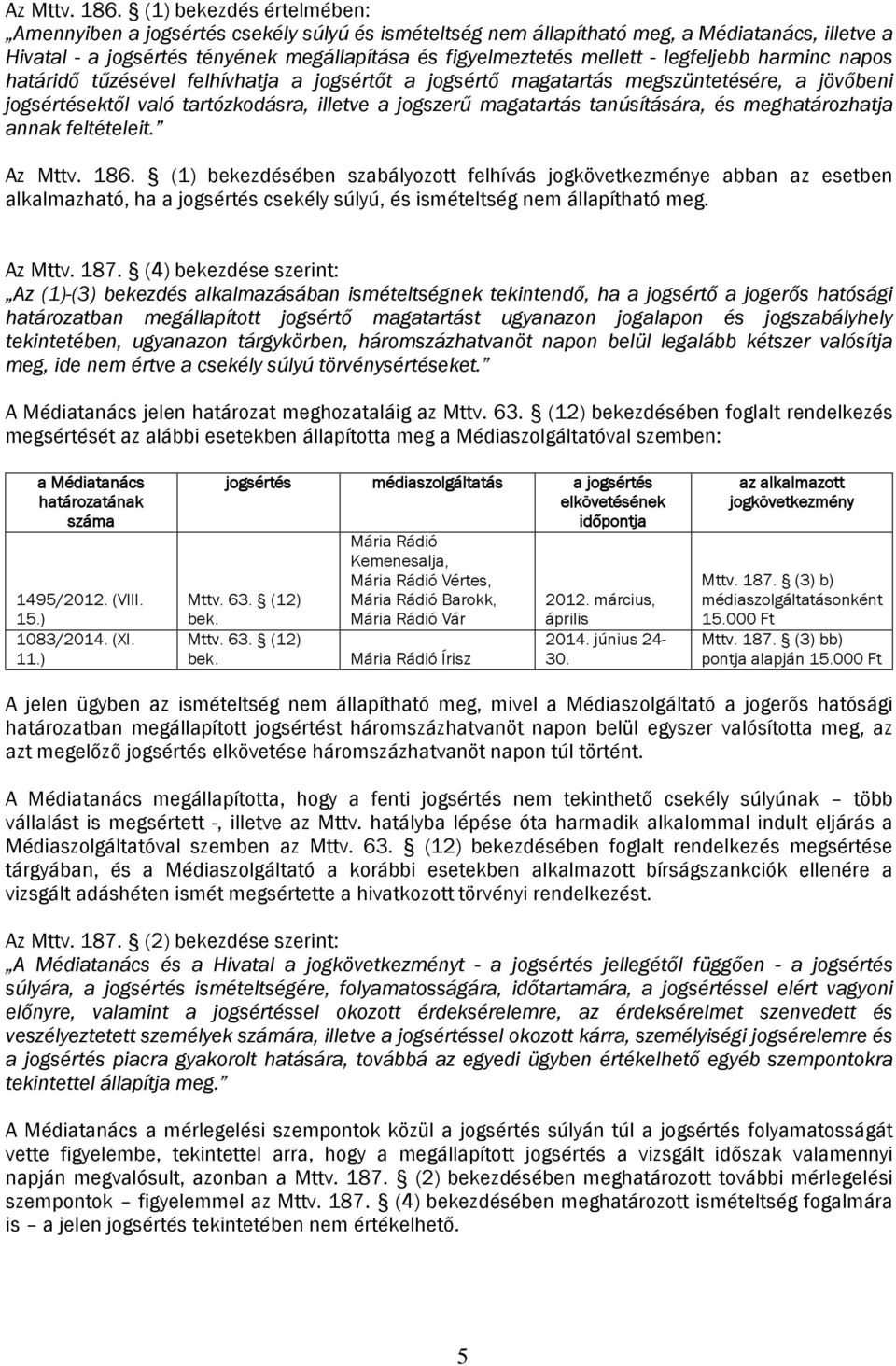 legfeljebb harminc napos határidő tűzésével felhívhatja a jogsértőt a jogsértő magatartás megszüntetésére, a jövőbeni jogsértésektől való tartózkodásra, illetve a jogszerű magatartás tanúsítására, és