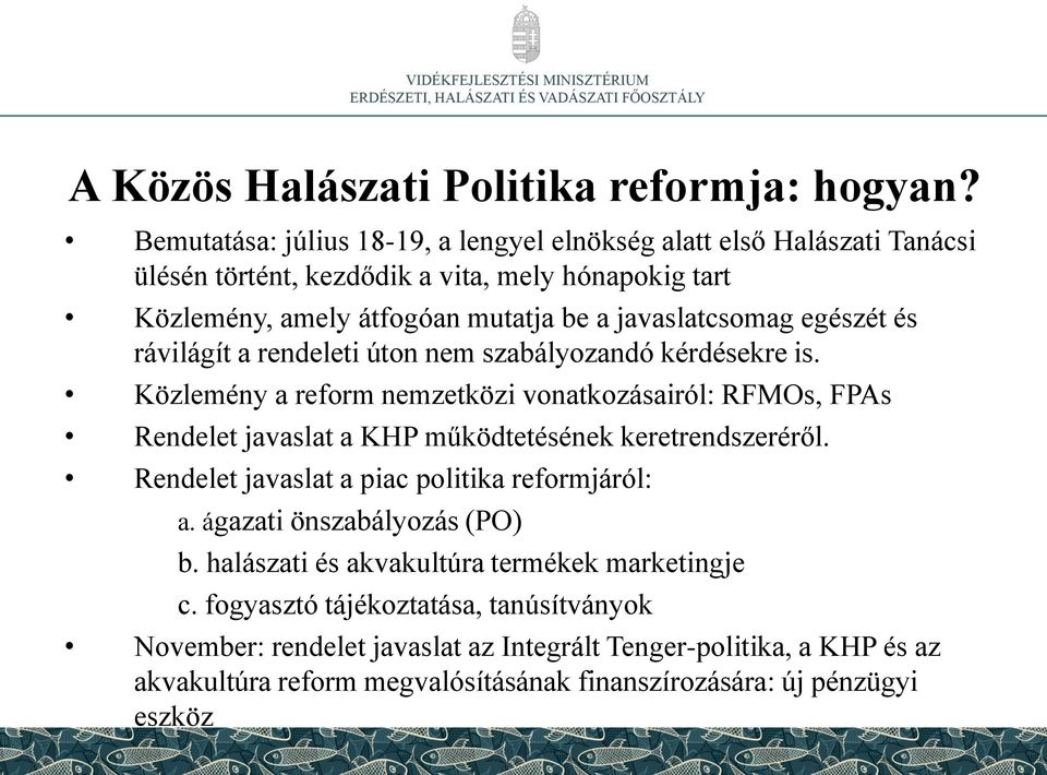 egészét és rávilágít a rendeleti úton nem szabályozandó kérdésekre is.