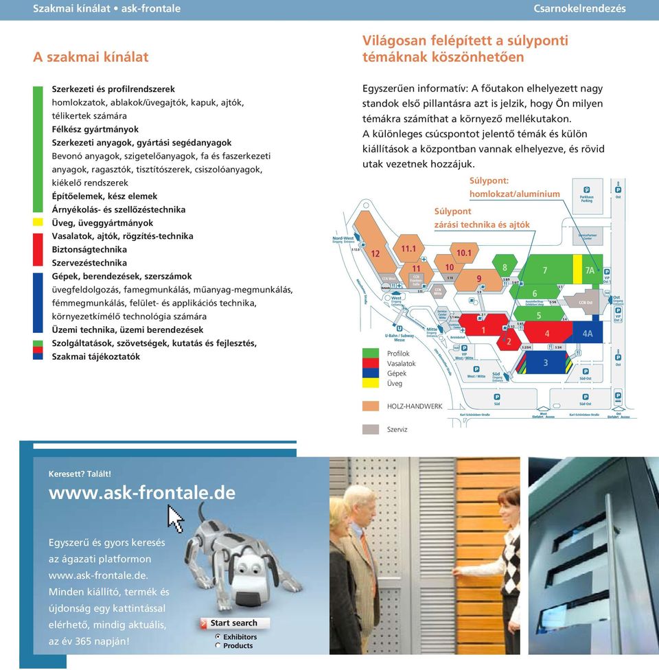 rendszerek Építőelemek, kész elemek Árnyékolás- és szellőzéstechnika Üveg, üveggyártmányok Vasalatok, ajtók, rögzítés-technika Biztonságtechnika Szervezéstechnika Gépek, berendezések, szerszámok