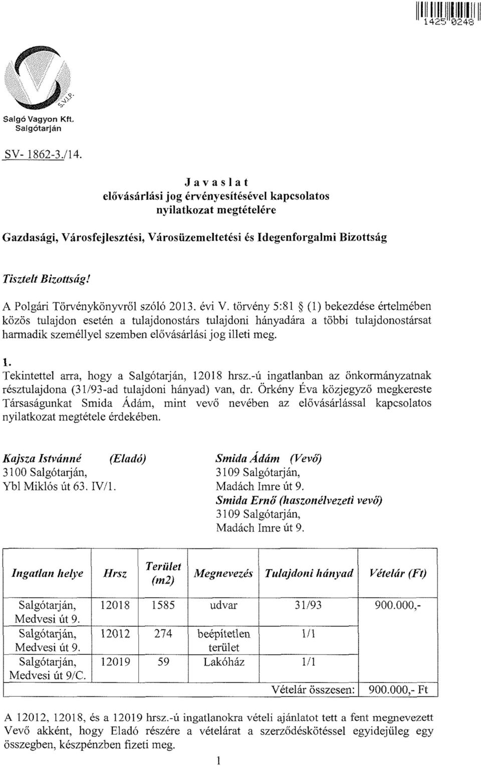 A Plgári Törvénykönyvről szóló 2013. évi V.