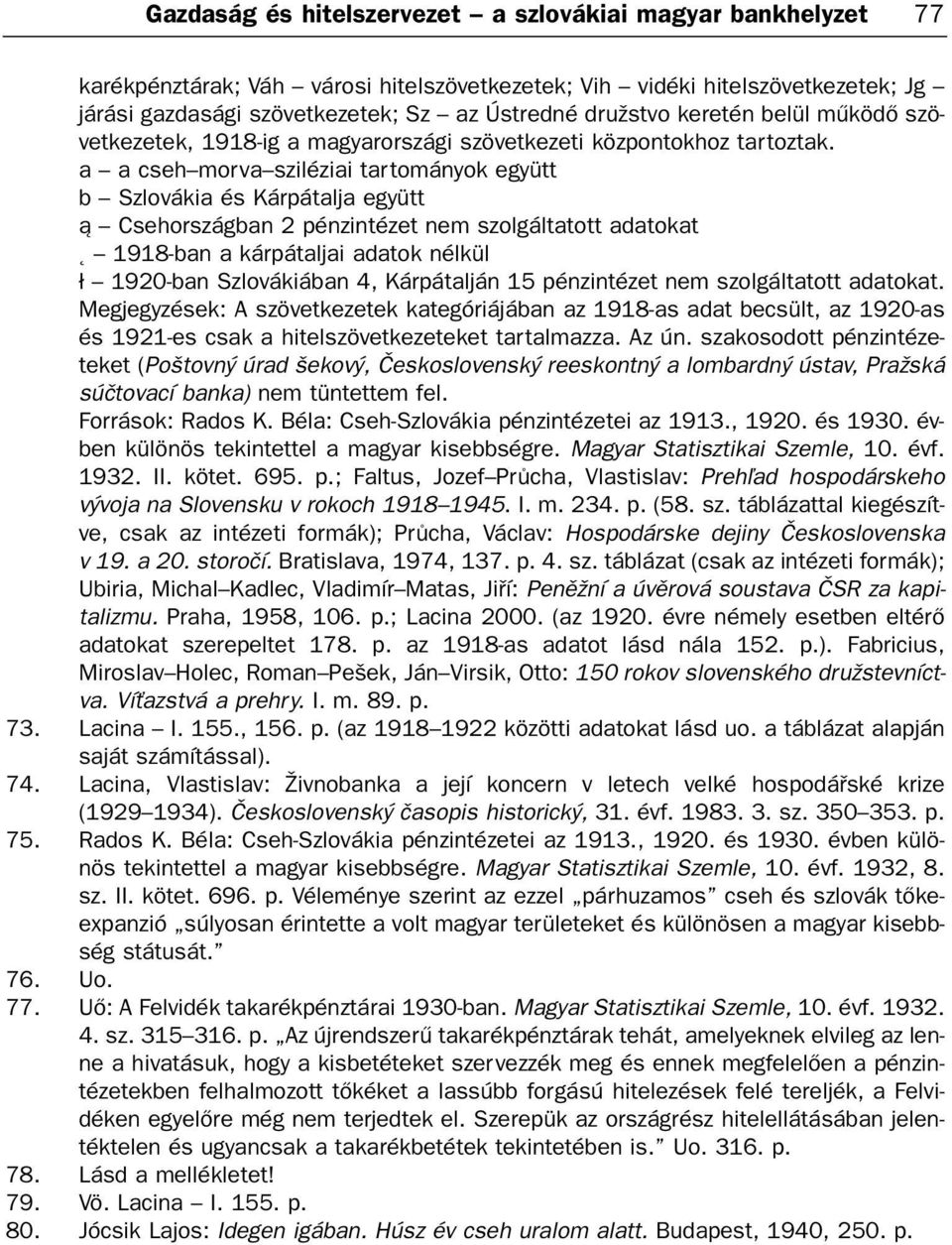 a a cseh morva sziléziai tartományok együtt b Szlovákia és Kárpátalja együtt ¹ Csehországban 2 pénz nem szolgáltatott adatokat ² 1918-ban a kárpátaljai adatok nélkül ³ 1920-ban Szlovákiában 4,