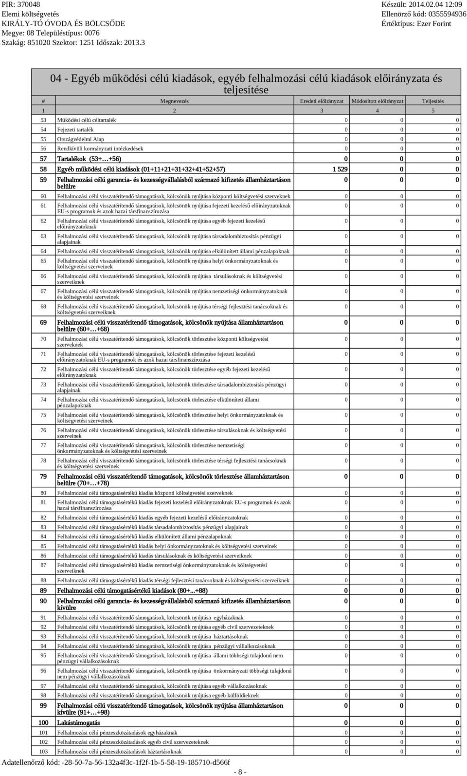 belülre - 8-60 Felhalmozási célú visszatérítendő támogatások, kölcsönök nyújtása központi költségvetési szerveknek 61 Felhalmozási célú visszatérítendő támogatások, kölcsönök nyújtása fejezeti