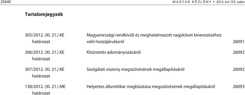 ) KE határozat 138/2012.