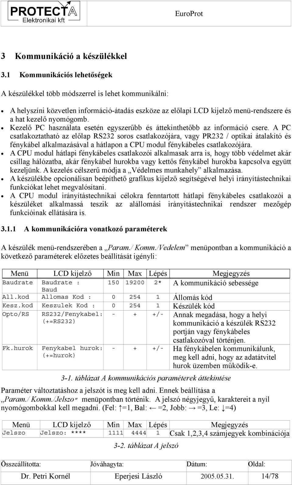 Kezelő PC használata esetén egyszerűbb és áttekinthetőbb az információ csere.