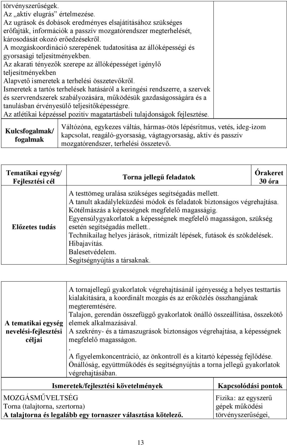 A mozgáskoordináció szerepének tudatosítása az állóképességi és gyorsasági teljesítményekben.