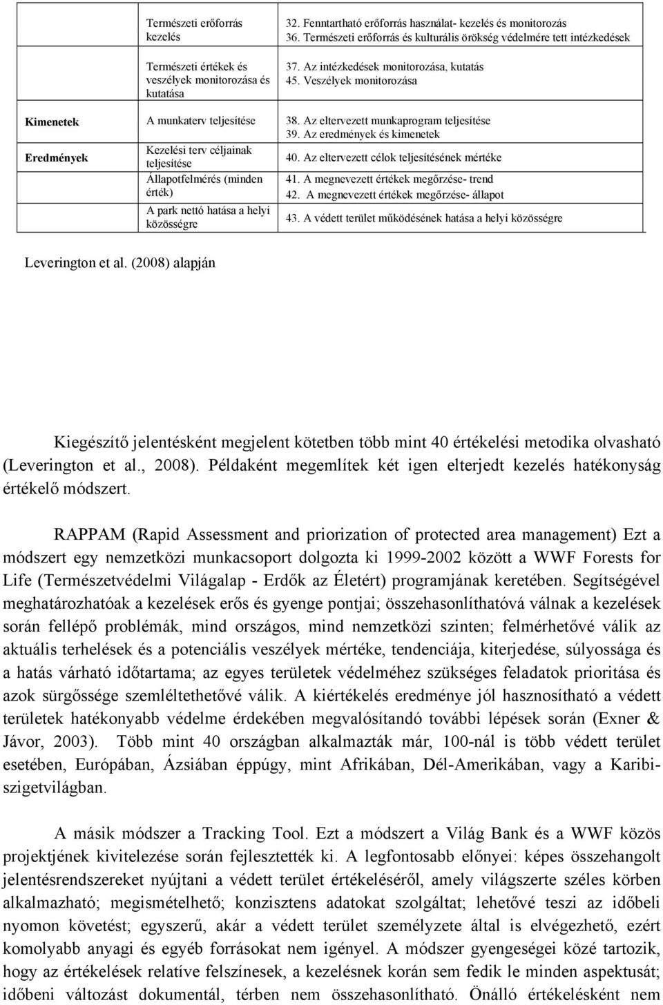 Az eltervezett munkaprogram teljesítése 39. Az eredmények és kimenetek Eredmények Kezelési terv céljainak teljesítése 40. Az eltervezett célok teljesítésének mértéke Állapotfelmérés (minden érték) 41.