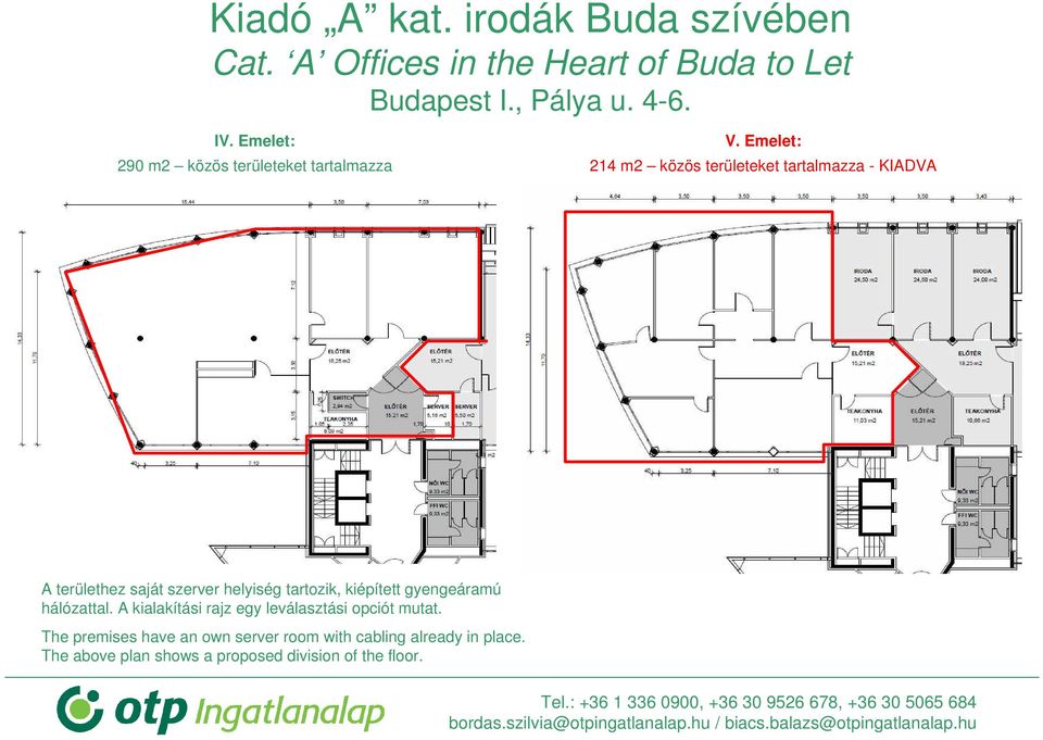 tartozik, kiépített gyengeáramú hálózattal.