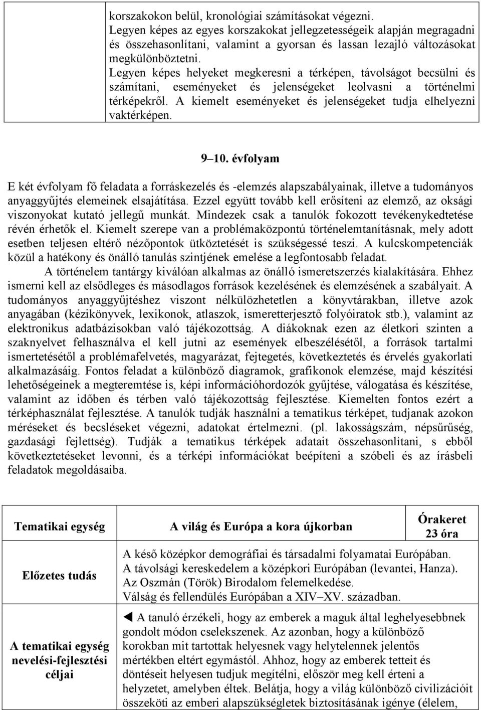 Legyen képes helyeket megkeresni a térképen, távolságot becsülni és számítani, eseményeket és jelenségeket leolvasni a történelmi térképekről.